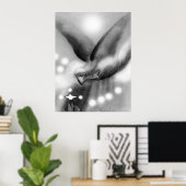 Angel in de nachtkunst poster (Thuiskantoor)