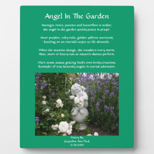 Angel in de tuingedicht Plaque Fotoplaat