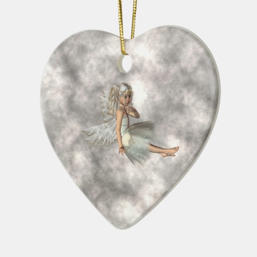 Angel in de wolken keramisch ornament (Links)