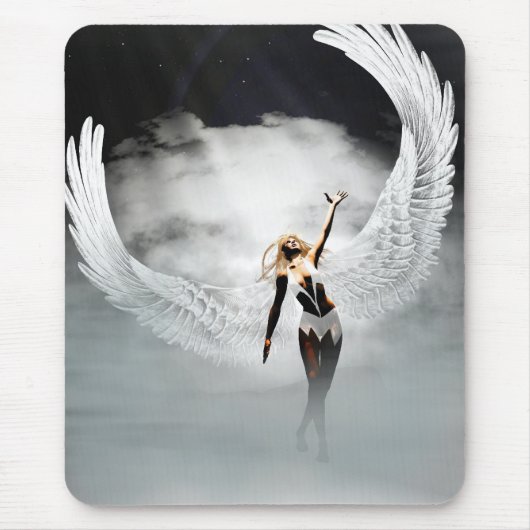 Angel in de wolken Mousepad Muismat (Voorkant)