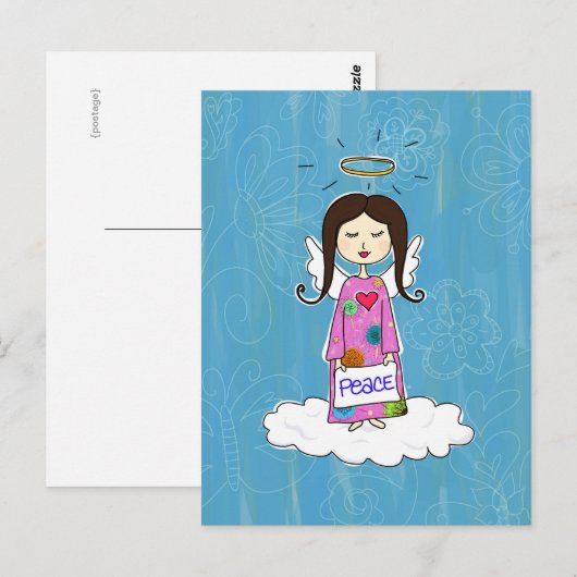 Angel in Doodle Heaven Briefkaart (Voorkant / Achterkant)