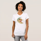 Angel in een crescent maan vintage image t-shirt (Voorkant volledig)
