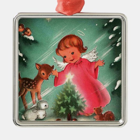 Angel in Forest Metalen Ornament (Voorkant)