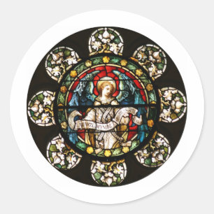 Angel in Glas in lood Window Art Ronde Sticker