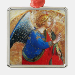 ANGEL IN GOLD RED BLUE, Archangel Gabriel Metalen Ornament