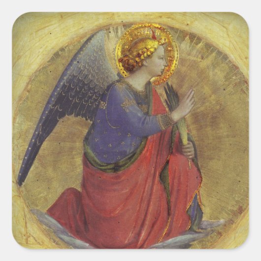 Angel in Gold Vierkante Sticker (Voorkant)