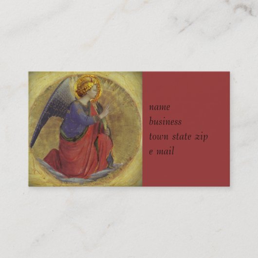 Angel in Gold Visitekaartje (Voorkant)