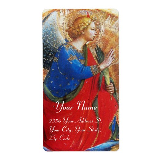 ANGEL IN GOUD RED EN BLUE ETIKET (Voorkant)