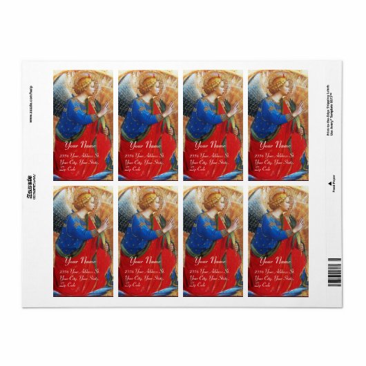 ANGEL IN GOUD RED EN BLUE ETIKET (Full Sheet)