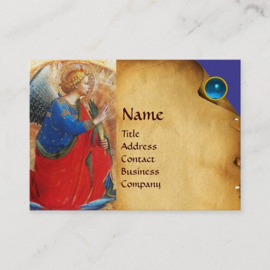 ANGEL IN GOUD RED EN BLUE VISITEKAARTJE (Voorkant)
