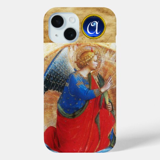 ANGEL IN GOUDE RODE EN BLAUWE GEMSTONMONOGRAM Case-Mate iPhone CASE (Achterkant)