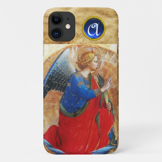 ANGEL IN GOUDE RODE EN BLAUWE GEMSTONMONOGRAM Case-Mate iPhone CASE (Achterkant)