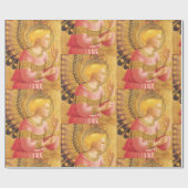 ANGEL IN GOUDEN EN ROZE KERST CADEAUPAPIER (Vlak)