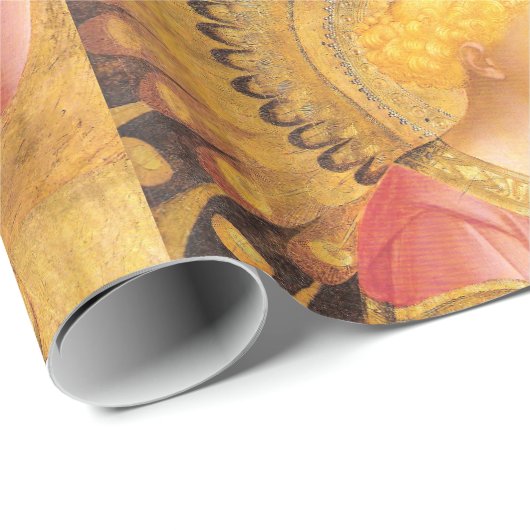 ANGEL IN GOUDEN EN ROZE KERST CADEAUPAPIER (Rol Hoek)