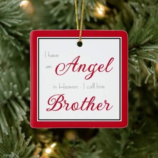 Angel in Heaven Brother Memorial Keramisch Ornament (Boom)