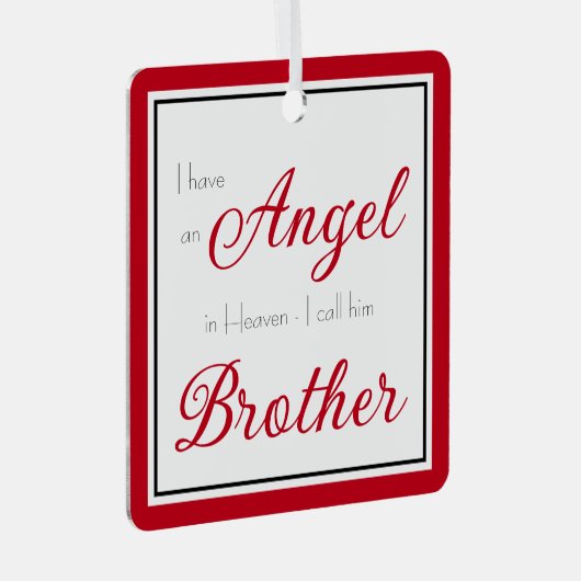 Angel in Heaven Brother Memorial Metalen Ornament (Voorkant Rechts)