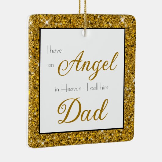 Angel in Heaven Dad Memorial Foto Keramisch Ornament (Rechts)