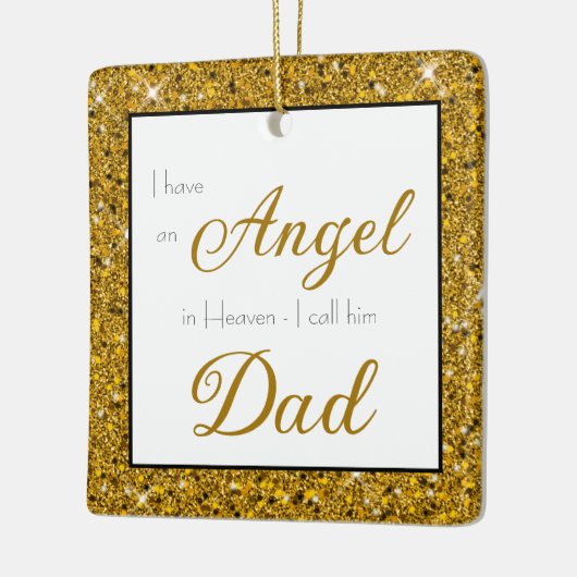Angel in Heaven Dad Memorial Foto Keramisch Ornament (Links)