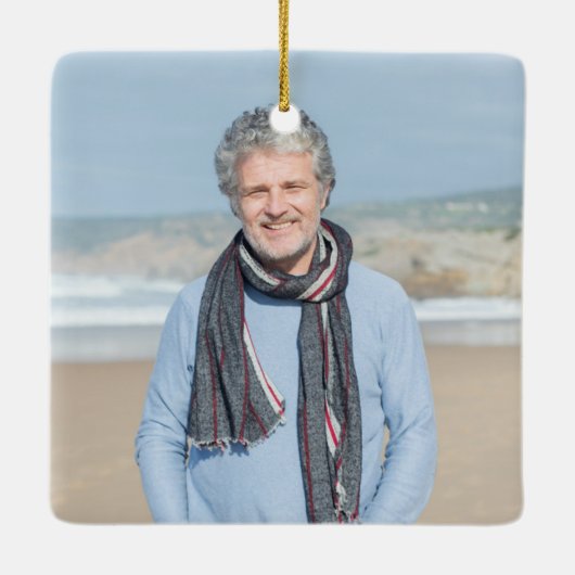 Angel in Heaven Dad Memorial Foto Keramisch Ornament (Achterkant)