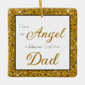 Angel in Heaven Dad Memorial Foto Keramisch Ornament (Voorkant)