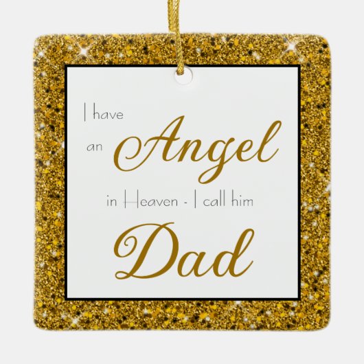 Angel in Heaven Dad Memorial Foto Keramisch Ornament (Voorkant)