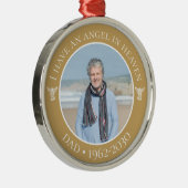 Angel in Heaven Dad Memorial Foto Metalen Ornament (Rechts)