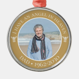 Angel in Heaven Dad Memorial Foto Metalen Ornament