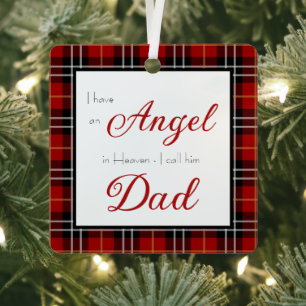 Angel in Heaven Dad Memorial Foto Metalen Ornament