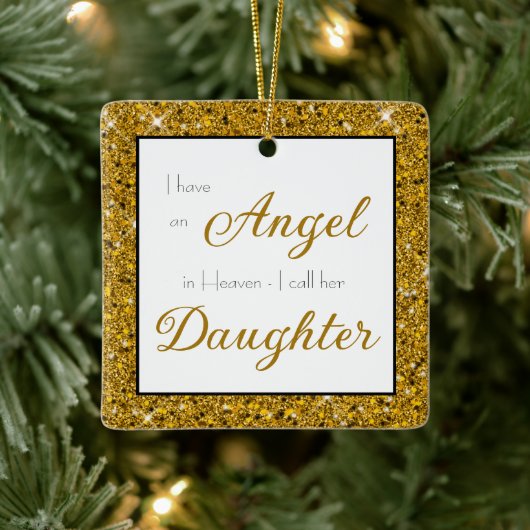 Angel in Heaven Daughter Memorial Foto Keramisch Ornament (Boom)