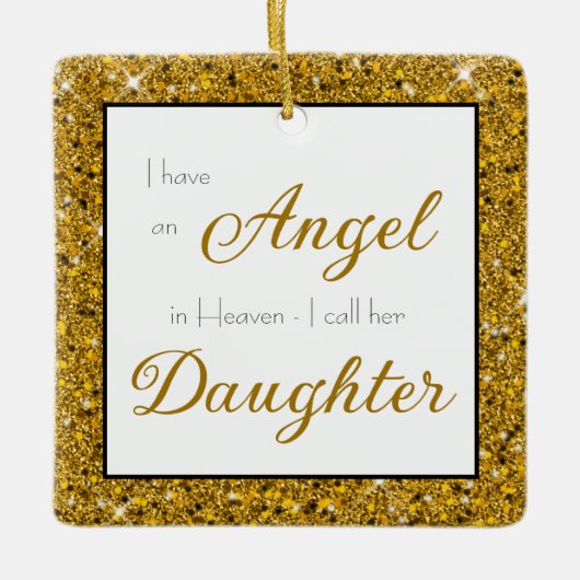 Angel in Heaven Daughter Memorial Foto Keramisch Ornament (Voorkant)