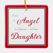 Angel in Heaven Daughter Memorial Foto Keramisch Ornament (Voorkant)