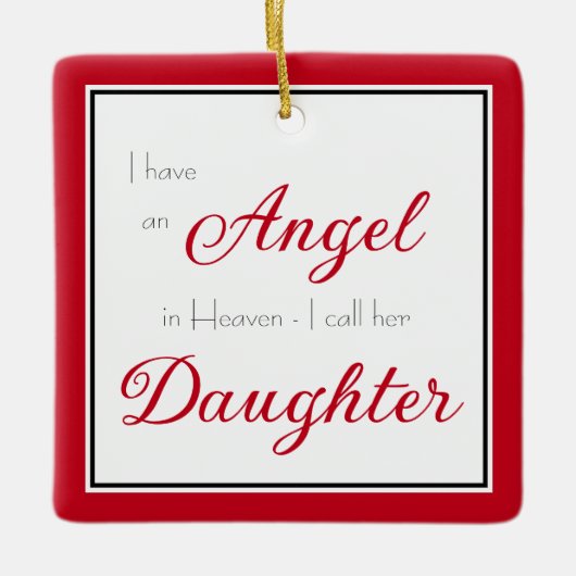 Angel in Heaven Daughter Memorial Foto Keramisch Ornament (Voorkant)