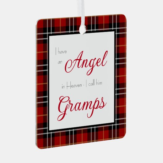 Angel in Heaven Gramps Memorial Metalen Ornament (Voorkant Rechts)