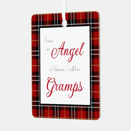 Angel in Heaven Gramps Memorial Metalen Ornament (Voorkant links)