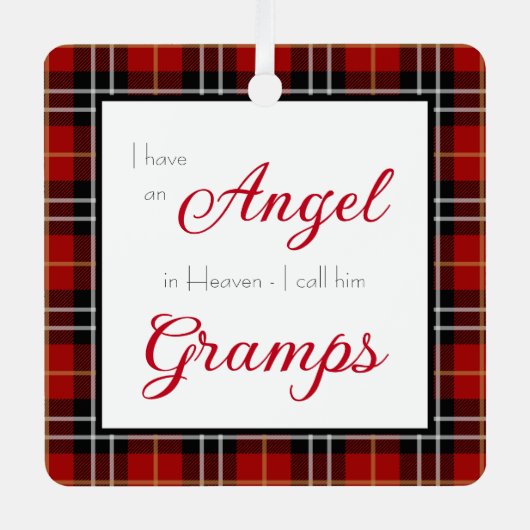Angel in Heaven Gramps Memorial Metalen Ornament (Voorkant)