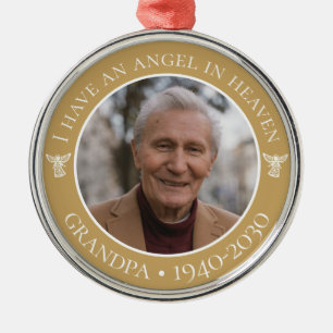Angel in Heaven Grandpa Memorial Foto Metalen Ornament