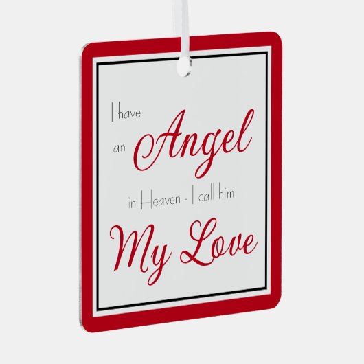 Angel in Heaven Husband Memorial Metalen Ornament (Voorkant Rechts)