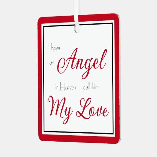 Angel in Heaven Husband Memorial Metalen Ornament (Voorkant links)