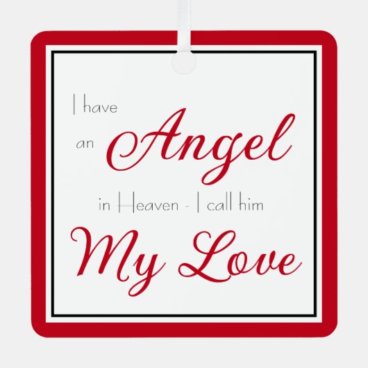 Angel in Heaven Husband Memorial Metalen Ornament (Voorkant)