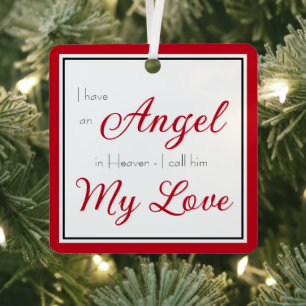 Angel in Heaven Husband Memorial Metalen Ornament