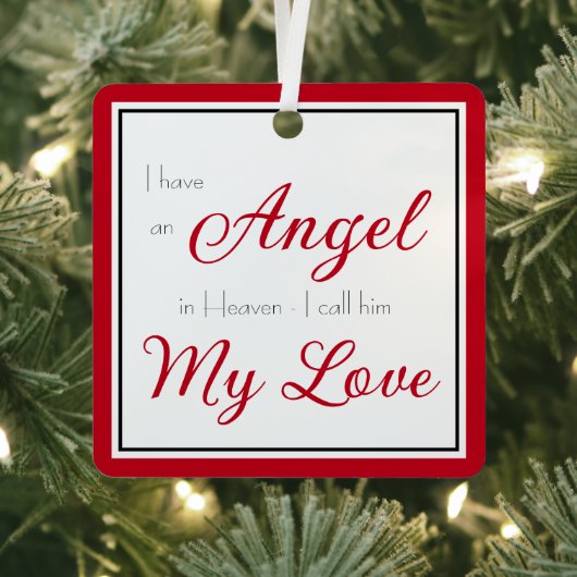 Angel in Heaven Husband Memorial Metalen Ornament (Insitu)