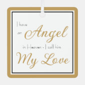 Angel in Heaven Husband Memorial Metalen Ornament (Voorkant)