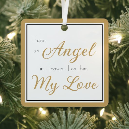 Angel in Heaven Husband Memorial Metalen Ornament (Insitu)