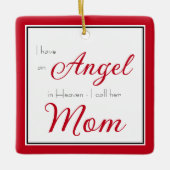 Angel in Heaven Ma Memorial Foto Keramisch Ornament (Voorkant)