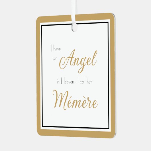 Angel in Heaven Mémère Memorial Foto Metalen Ornament (Voorkant links)