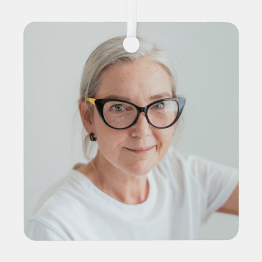 Angel in Heaven Mémère Memorial Foto Metalen Ornament (Achterkant)