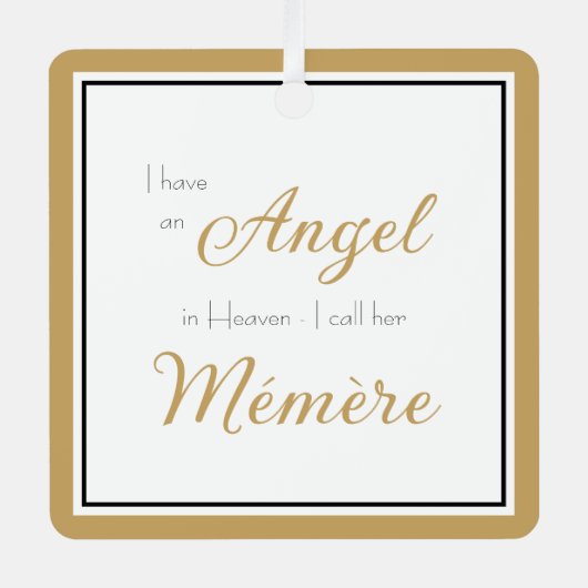 Angel in Heaven Mémère Memorial Foto Metalen Ornament (Voorkant)