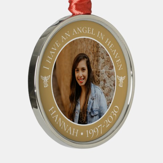 Angel in Heaven Memorial Foto Metal Ornament (Rechts)