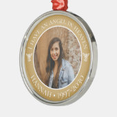 Angel in Heaven Memorial Foto Metal Ornament (Links)