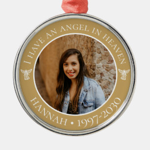 Angel in Heaven Memorial Foto Metal Ornament